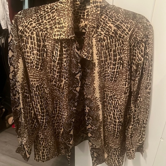 Tops - Silk Vintage Animal Print Blouse